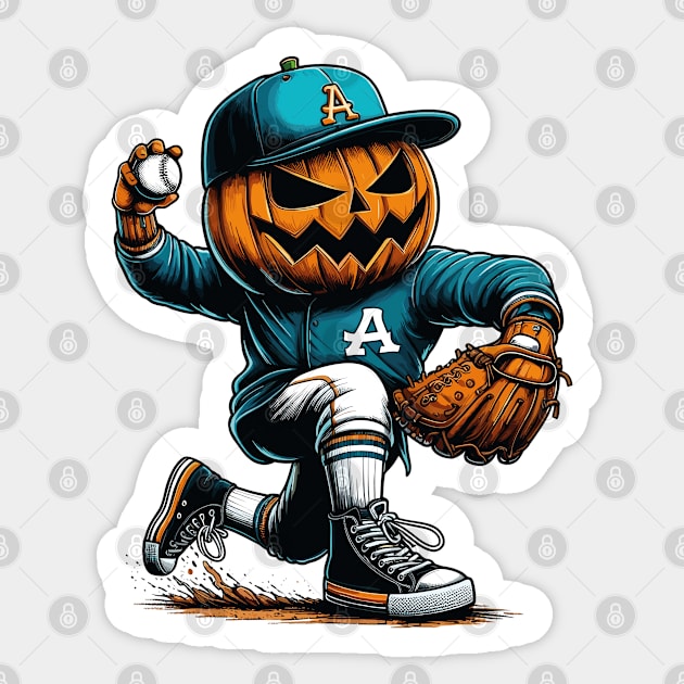 Halloween Baseball Player Sticker by JessArty